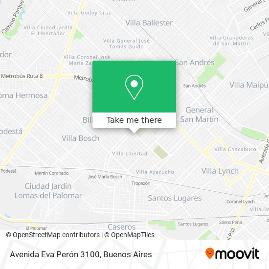 Avenida Eva Perón 3100 map