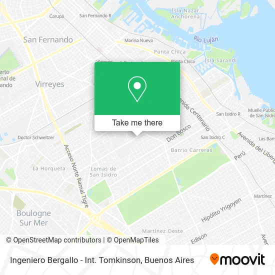 Ingeniero Bergallo - Int. Tomkinson map