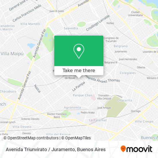 Avenida Triunvirato / Juramento map