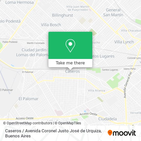 Mapa de Caseros / Avenida Coronel Justo José de Urquiza