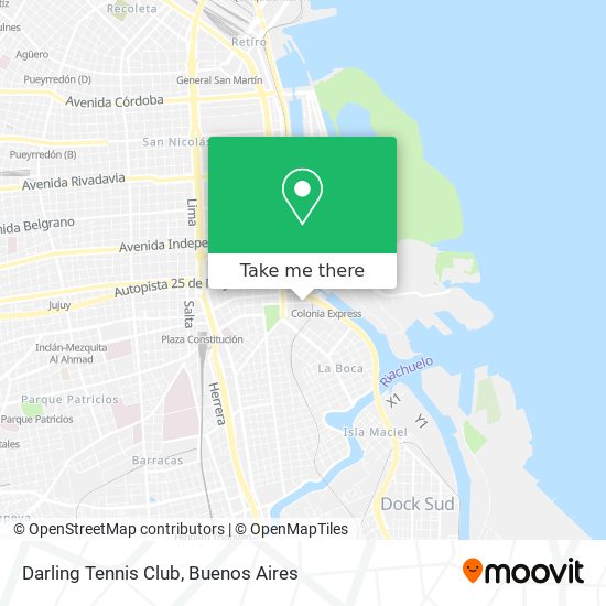 How to get to Darling Tennis Club in Distrito Federal by Colectivo, Subte  or Train?