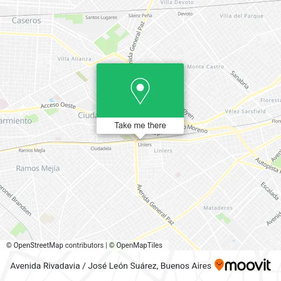 Mapa de Avenida Rivadavia / José León Suárez