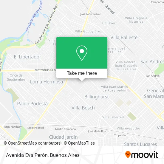 Mapa de Avenida Eva Perón