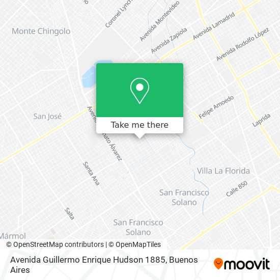 Mapa de Avenida Guillermo Enrique Hudson 1885