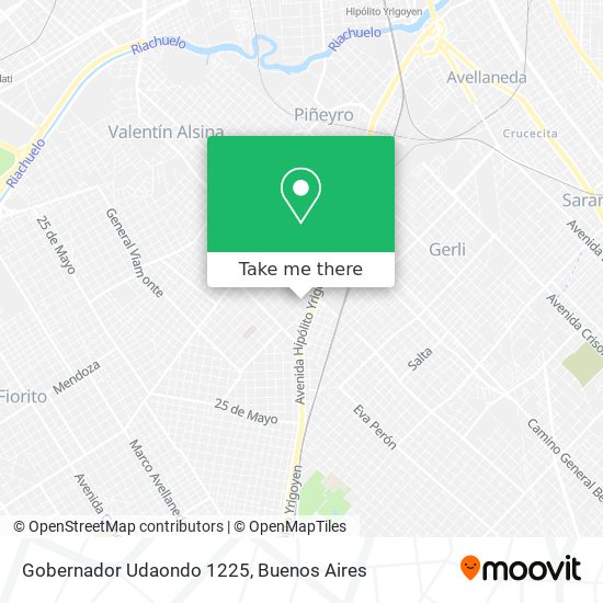 Mapa de Gobernador Udaondo 1225