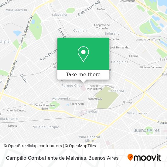 Campillo-Combatiente de Malvinas map