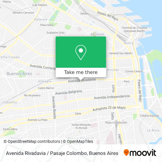 Mapa de Avenida Rivadavia / Pasaje Colombo