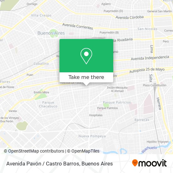 Mapa de Avenida Pavón / Castro Barros
