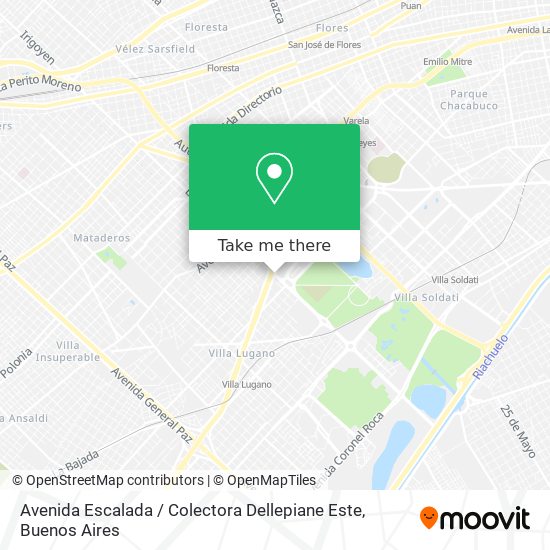 Mapa de Avenida Escalada / Colectora Dellepiane Este