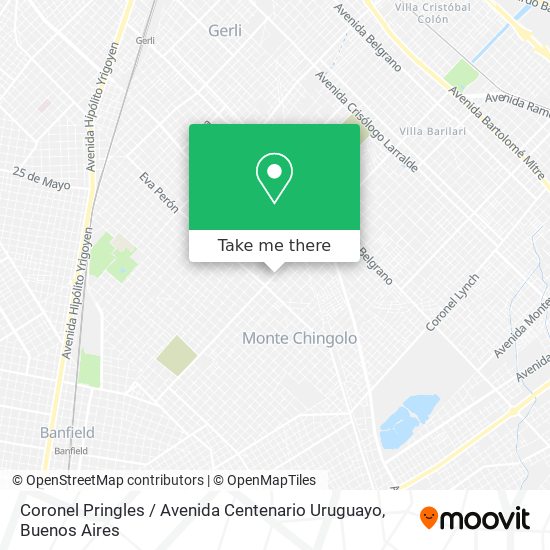 Mapa de Coronel Pringles / Avenida Centenario Uruguayo