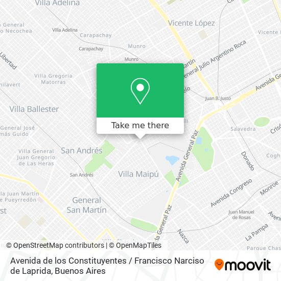 Avenida de los Constituyentes / Francisco Narciso de Laprida map