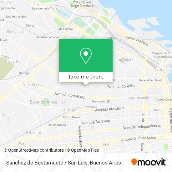 Sánchez de Bustamante / San Luís map