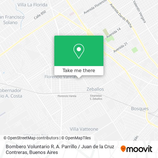 Mapa de Bombero Voluntario R. A. Parrillo / Juan de la Cruz Contreras