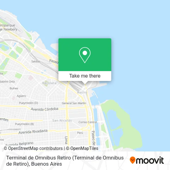 Mapa de Terminal de Omnibus Retiro