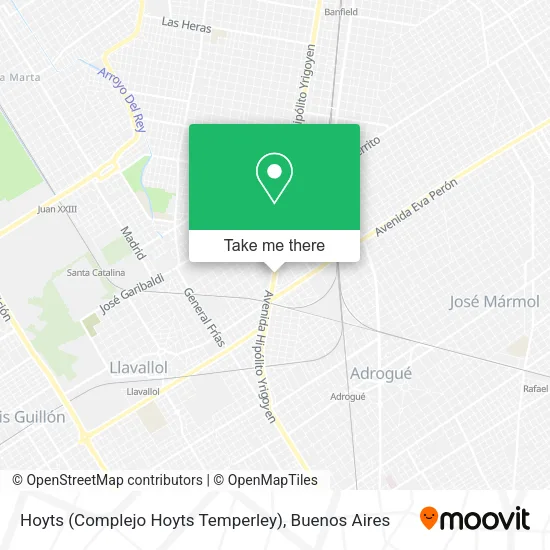 Mapa de Hoyts (Complejo Hoyts Temperley)