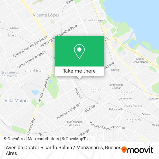 Avenida Doctor Ricardo Balbín / Manzanares map