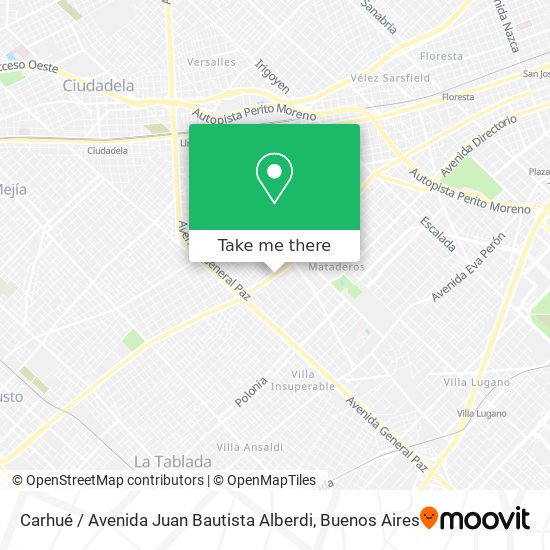 Mapa de Carhué / Avenida Juan Bautista Alberdi