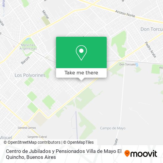 Centro de Jubilados y Pensionados Villa de Mayo El Quincho map