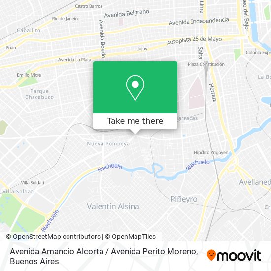 Mapa de Avenida Amancio Alcorta / Avenida Perito Moreno