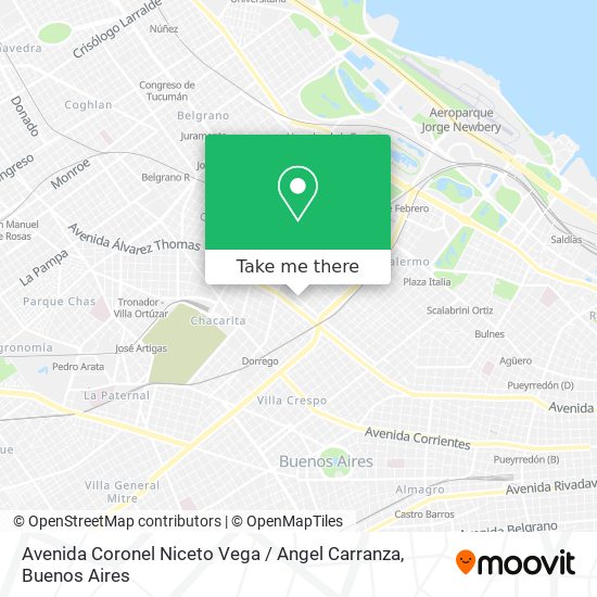 Avenida Coronel Niceto Vega / Angel Carranza map