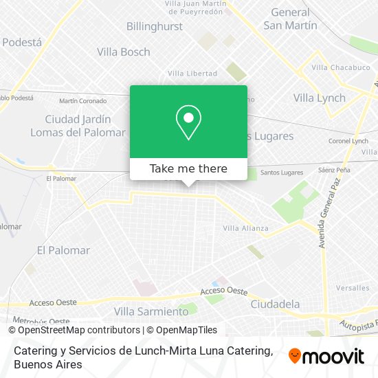 Catering y Servicios de Lunch-Mirta Luna Catering map