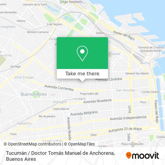 Mapa de Tucumán / Doctor Tomás Manuel de Anchorena