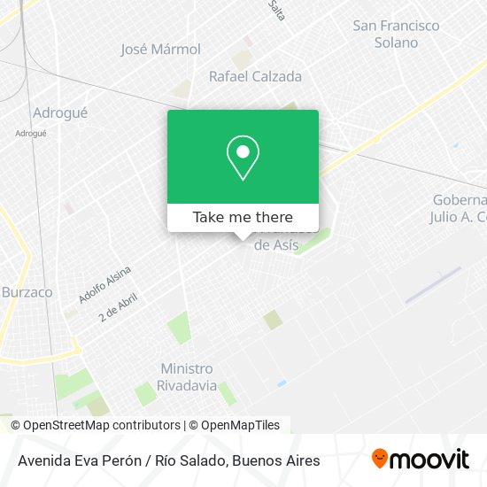 Avenida Eva Perón / Río Salado map
