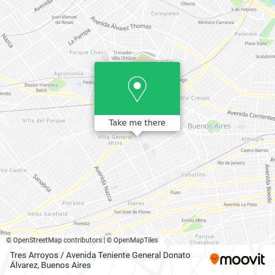 Mapa de Tres Arroyos / Avenida Teniente General Donato Álvarez