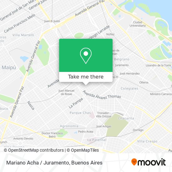 Mapa de Mariano Acha / Juramento