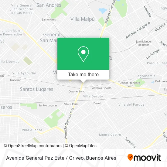 Mapa de Avenida General Paz Este / Griveo