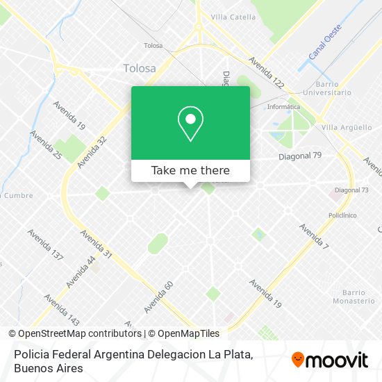 Policia Federal Argentina Delegacion La Plata map