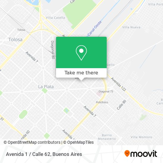 Avenida 1 / Calle 62 map