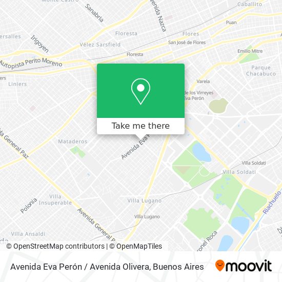 Mapa de Avenida Eva Perón / Avenida Olivera