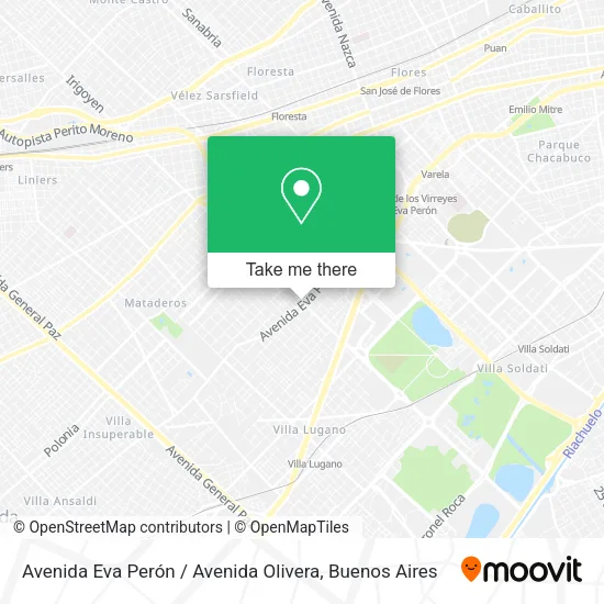 Mapa de Avenida Eva Perón / Avenida Olivera