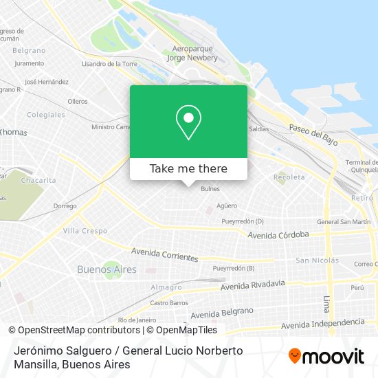 Mapa de Jerónimo Salguero / General Lucio Norberto Mansilla