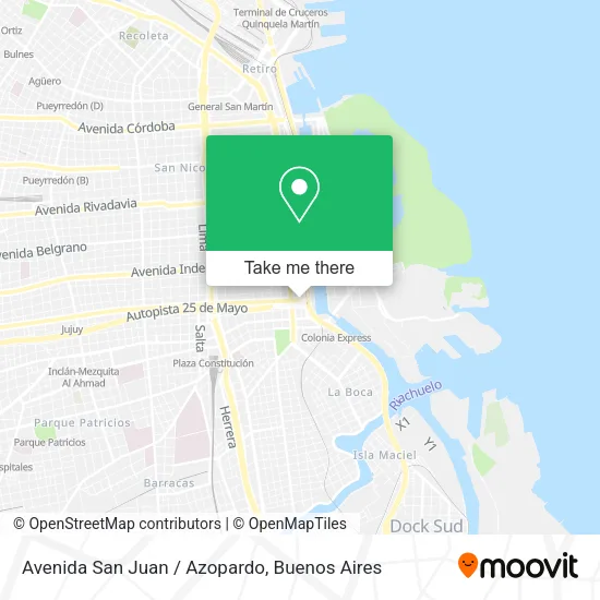 Mapa de Avenida San Juan / Azopardo