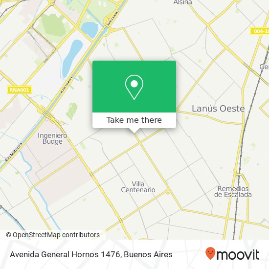 Avenida General Hornos 1476 map