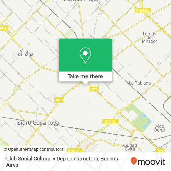 Mapa de Club Social Cultural y Dep Constructora