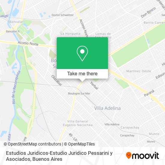 Estudios Juridicos-Estudio Juridico Pessarini y Asociados map