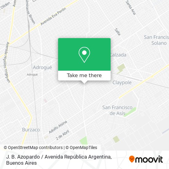J. B. Azopardo / Avenida República Argentina map