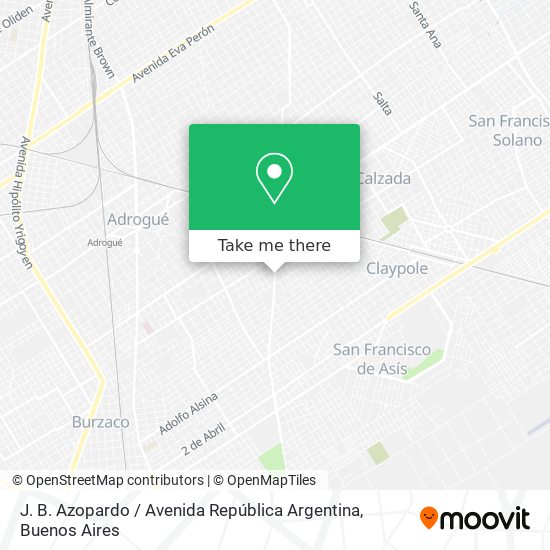 Mapa de J. B. Azopardo / Avenida República Argentina