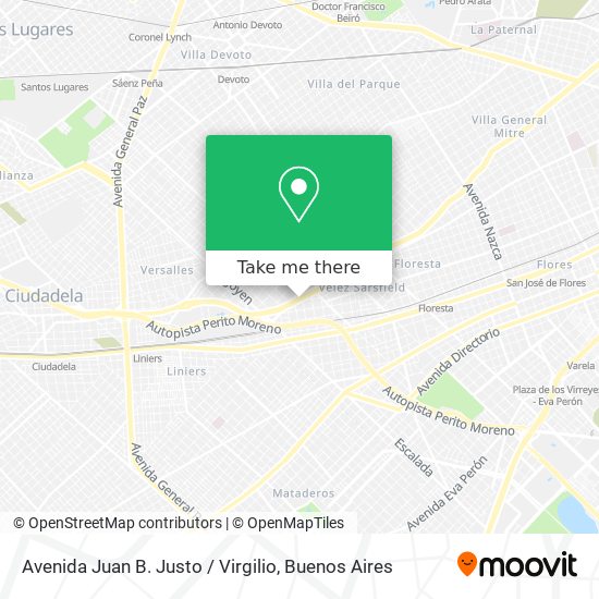 Mapa de Avenida Juan B. Justo / Virgilio