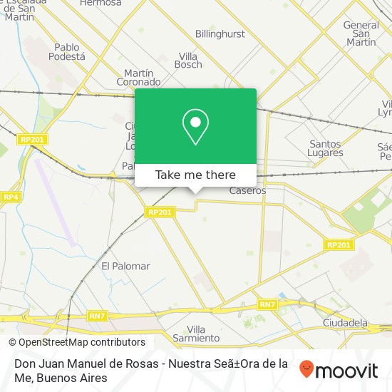 Don Juan Manuel de Rosas - Nuestra Seã±Ora de la Me map