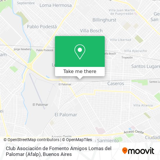 Mapa de Club Asociación de Fomento Amigos Lomas del Palomar (Afalp)