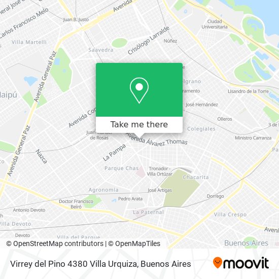 Mapa de Virrey del Pino 4380 Villa Urquiza
