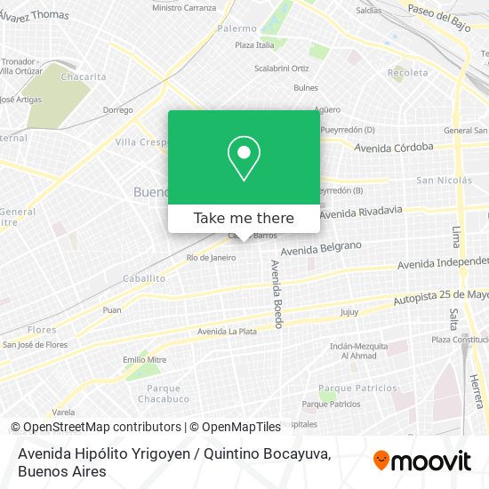 Avenida Hipólito Yrigoyen / Quintino Bocayuva map