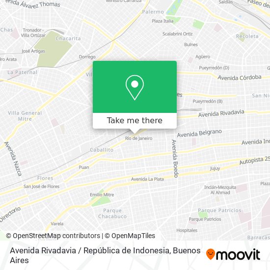 Mapa de Avenida Rivadavia / República de Indonesia