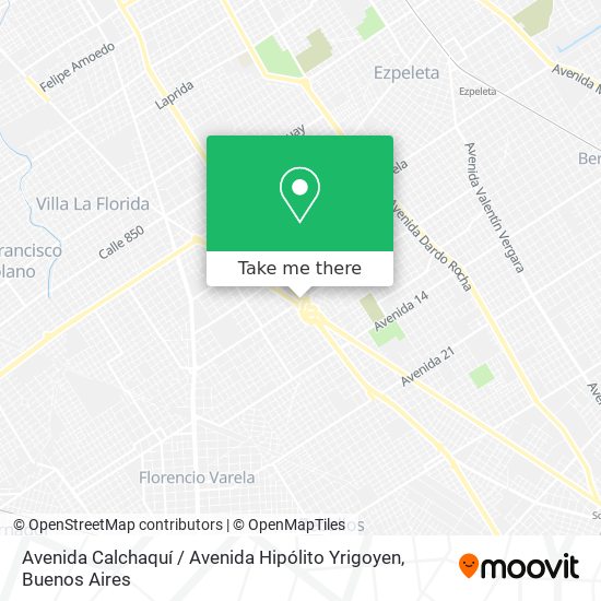 Avenida Calchaquí / Avenida Hipólito Yrigoyen map