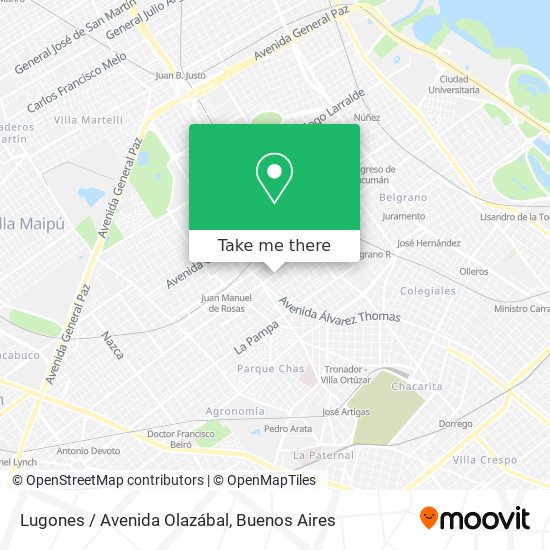 Mapa de Lugones / Avenida Olazábal