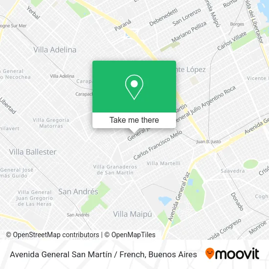 Avenida General San Martín / French map